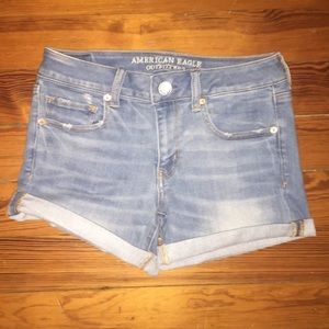 AEO Denim Mid-Length Shorts!